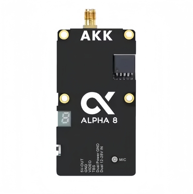 AKK 8W VTX Alpha8 Wireless Video Transmitter 80CH 5.8G 8W 5W 3W 1W Daya Dukungan Smart Audio