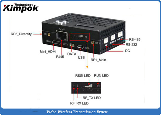 Rentang 20km UAV Data Link 1W RF Untuk Enkripsi AES Video Drone